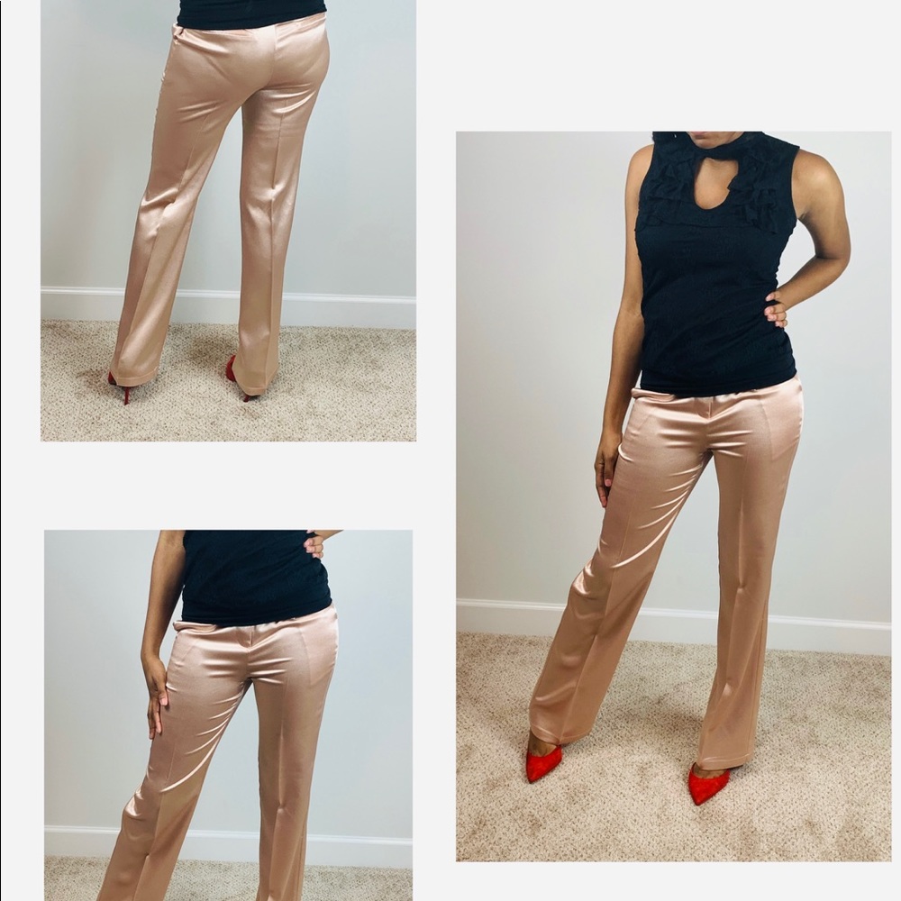 Satin rose gold pants